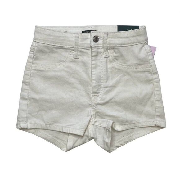 Wild Fable Jean Shorts Women's 12 Large White High Rise‎ Stretchy Denim Pockets - Picture 1 of 7